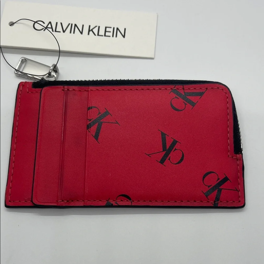 NWT Calvin Klein Red and Black Card Holder - Picture 2 of 7